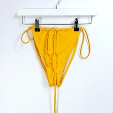 Image of Missguided - NEW - Recycled Itsy Bitsy Bikini Bottom - Yellow - UK 14