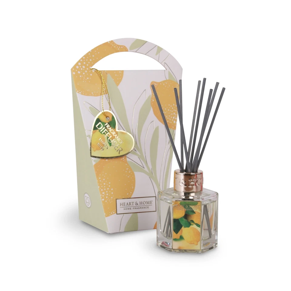 Heart and Home Scented 70ml Reed Diffuser Set SS23 Lemon, Peach, Cotton, Love - Image 2 of 4