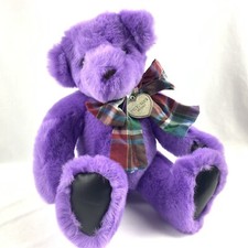 Vtg Victorias Secret Gund Teddy Bear Purple Heart Charm Plush Bow Tags 1992