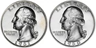 1960 + 1961 25C US Silver Proof Washington Quarter Two Coin Lot