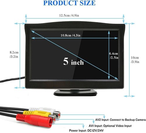 4.3''/5"/7'' LCD Screen Car Rear View Backup Monitor for Parking Reverse Camera - Picture 33 of 63