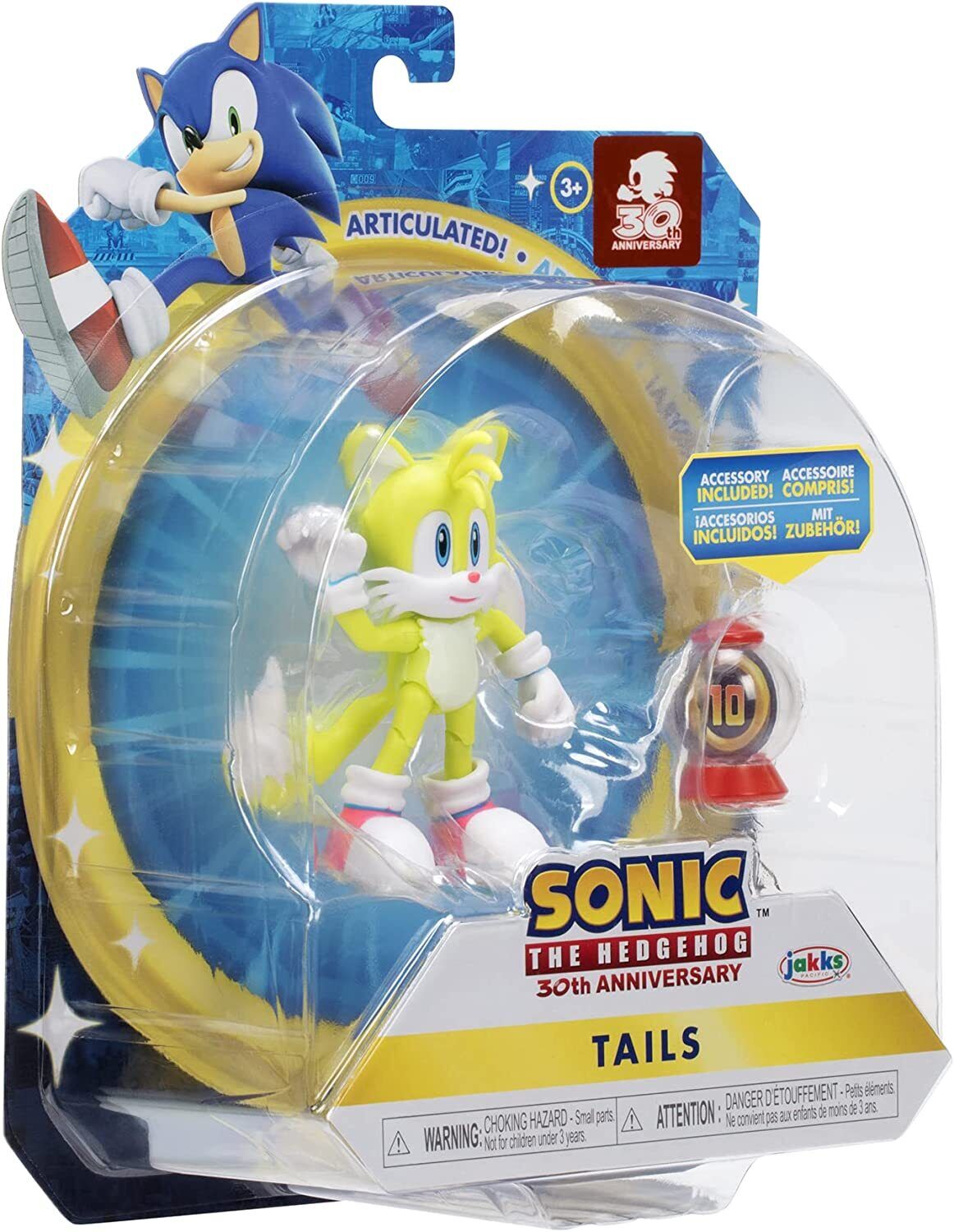 Sonic The Hedgehog 4 Modern Tails Action Figure with Fast Shoe Item Box  Accessory