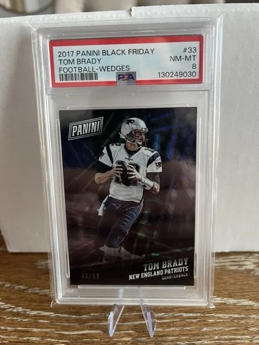 Tom Brady 2017 Panini Black Friday Wedges #33 PSA 8 New England Patriots 33/50