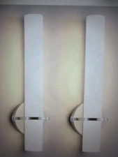 Kaisite Modern 2-Light Brushed Nickel Dimmable LED Wall Sconce w Shade 2PK