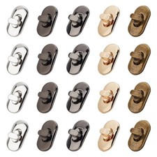 20 Sets Turn Lock Clasp Purse Closure Lock Metal Bag Mixed Color Oval Shape