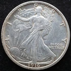 KAPPYSCOINS GH718 1916 CH AU ORIGINAL  SILVER  WALKING LIBERTY HALF DOLLAR