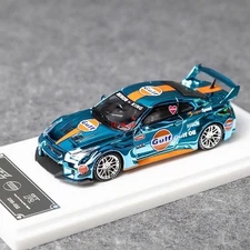TG DK 1:64 Plating Blue Gulf GTR R35 RR Sports Model Diecast Collect Car