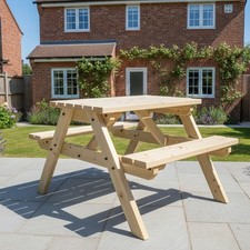 Tavolo e panca da picnic CLASSIC in legno stile pub - arredo giardino