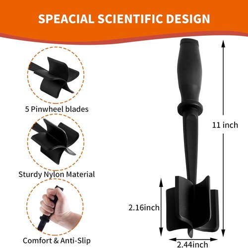 Meat Chopper for Ground Beef, Hamburger Smasher Tool, 5 Curved Blades Ground ...