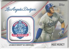 2020 Topps Commemorative Jumbo Jersey Sleeve Patch Max Muncy Dodgers