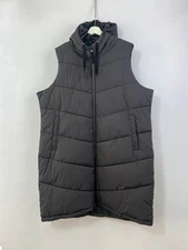 Tog24 Long Line Quilted Gilet with Hood and Double Zip. Puffer. Size 22