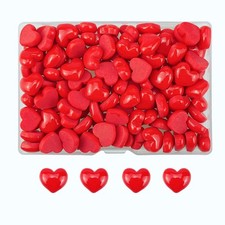 120 PCS Red Heart Resin Flatback Plastic Mini Resin Heart Bulk Heart Shape Ch...
