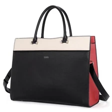Women Briefcase Leather Laptop Bag for Women 15.6inch Computer Bag Messenger ...
