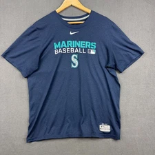 Nike Mariners Baseball Dri-FIT T-Shirt Mens Large Blue MLB Authentic Collection