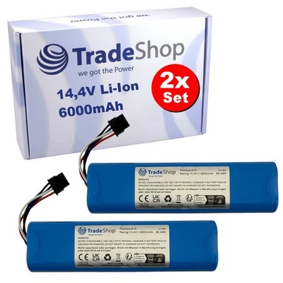 2x Li-Ion Akku 14,4V 6000mAh für Xiaomi Mi Robot Vacuum-Mop 2 Pro+ Plus