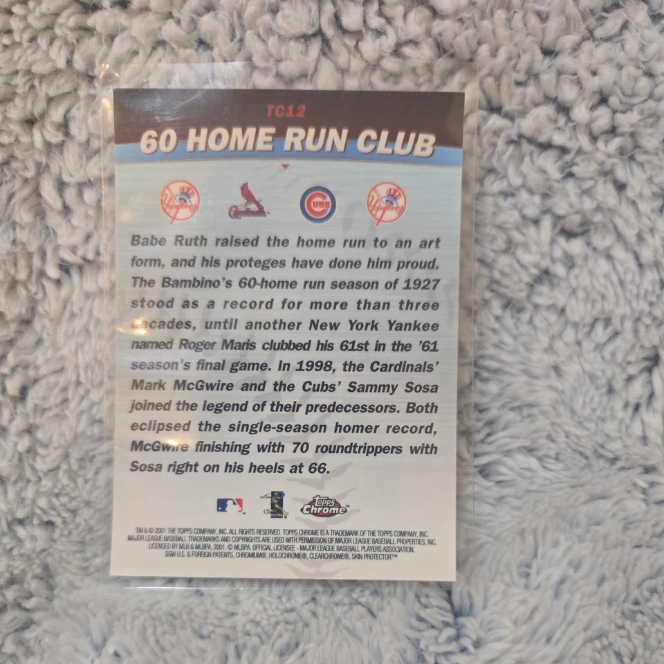 Home Run Club Topps Chrome Refractor 60 2001 - Maris - McGwire - Sosa - Ruth Foto 2 de 2