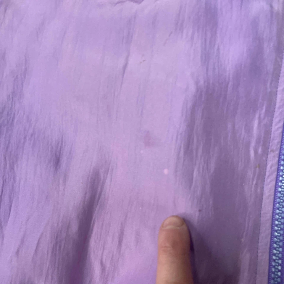 Chaqueta de colección Olympic Exposure para mujer pequeña bombardero púrpura verde azulado deportiva años 80 Foto 2 de 4