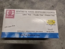 100 Intco Medical Industries Synthetic Vinyl Disposable Gloves Size SMALL