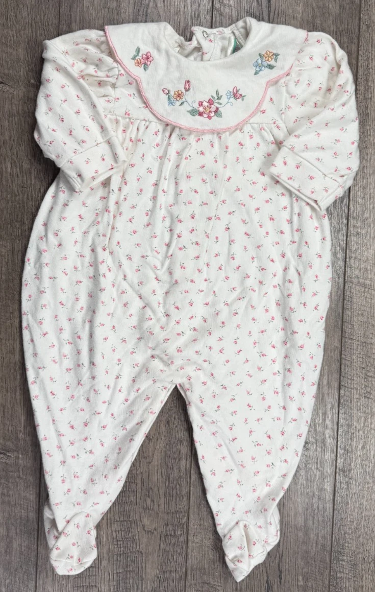 Baby Girl Clothes Little Me Vintage 6 Month Rosebud Footed Outfit