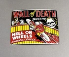 VINTAGE 17” WALL OF DEATH PORCELAIN SIGN CAR GAS TRUCK MOTORCYCLE OIL
