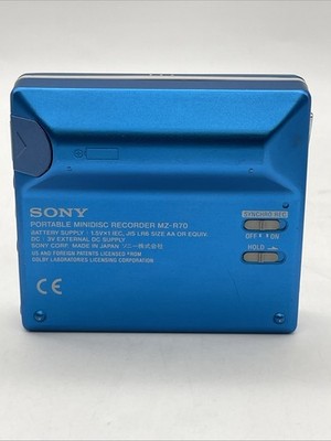 Sony Minidisc MZ-R70 Blue Walkman Recorder w/ Accessories & Blank