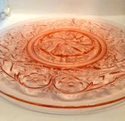 Vintage Pink Depression Glass Plate Rock Crystal Pink by McKee  D 11"