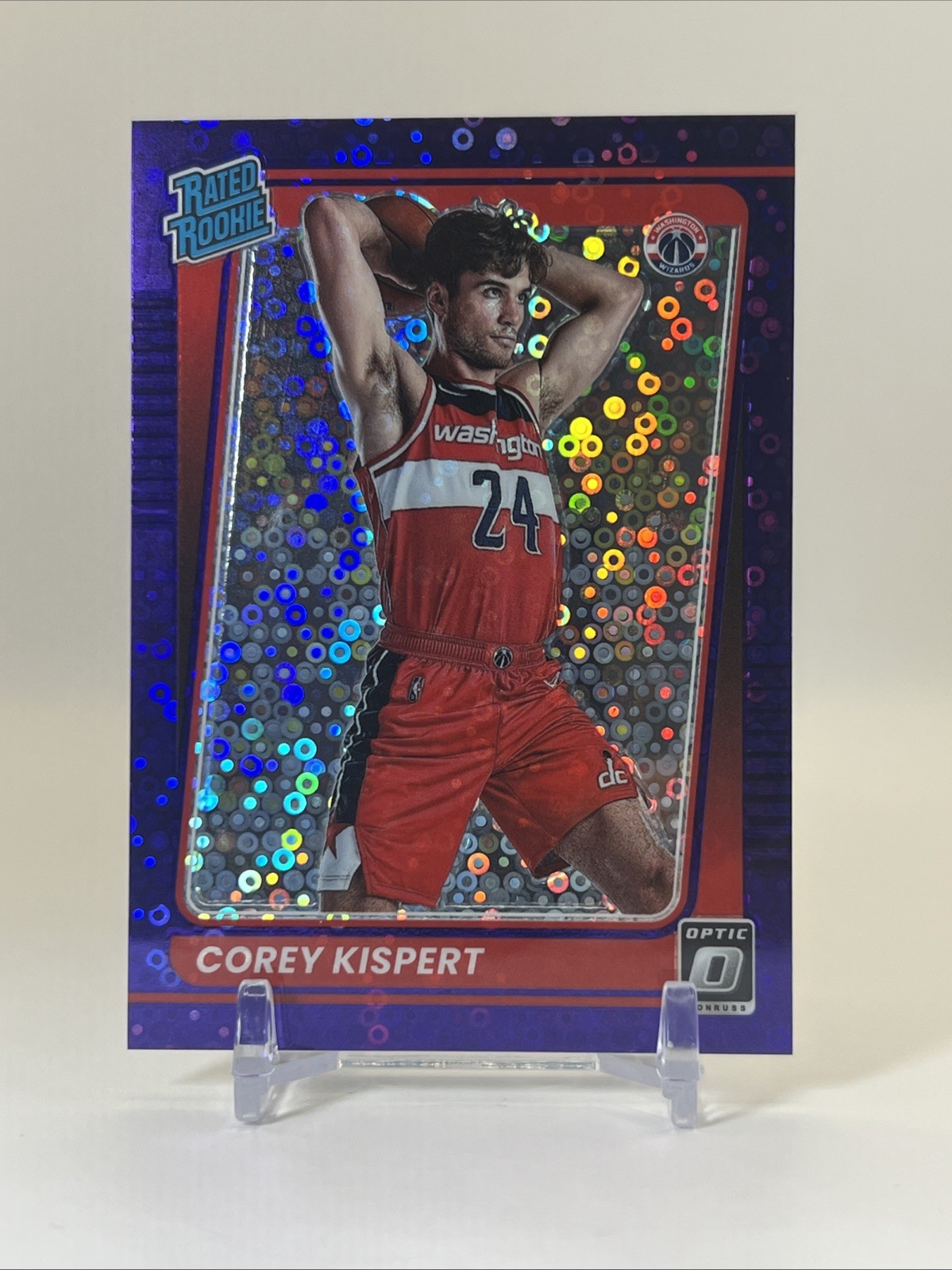 2021-22 Donruss Optic Corey Kispert Rated Rookie Purple Fast Break /95 #183
