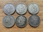 US Morgan Silver Dollars 6 coins Pre 1904 Circulated/Cull Condition Lot TU1