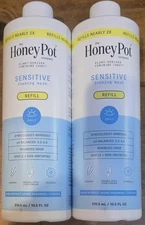 2PK The Honey Pot Company Sensitive Foaming Wash Refill - 10.5oz