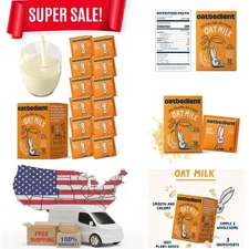 Convenient 10 oz Oat Milk Powder - 12 Sachets of Non-GMO Dairy-Free Delight
