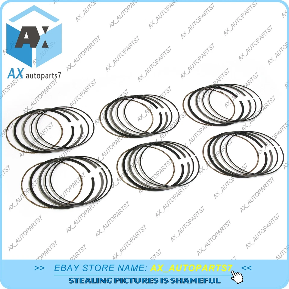 Anillo de pistón STD 6x Φ85 mm para BMW E60 E61 E63 E70 E87 330i E89 X5 3,0 L L6 N52 N53 Foto 2 de 4