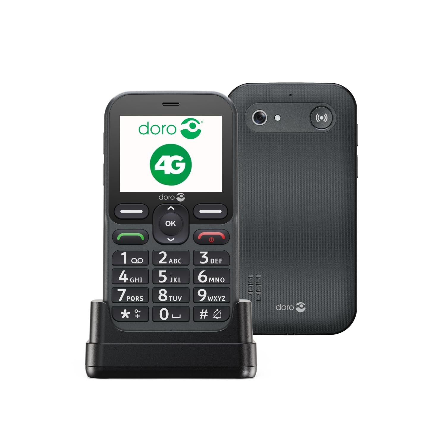 Téléphone portable senior 4G Leva L10 grand écran noir le cadeau idéal pour vos parents
