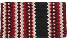 Western Wool Show Saddle Blanket - 34"x40"- Black - Reds - Creams