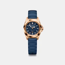 Victorinox INOX Grainy Dark Blue Dial Rosegold Bezel Quartz Women’s Watch 242035