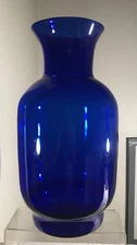 VINTAGE BLENKO GLASS VASE #7048 JOEL MYERS COBALT SAPPHIRE BLUE 20"