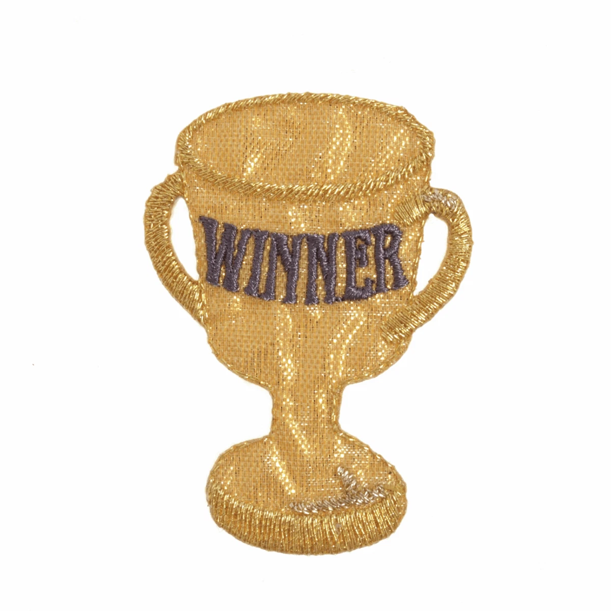 Winner Trophy sparkle embroidered motif iron or sew on patch appliqué embroidery