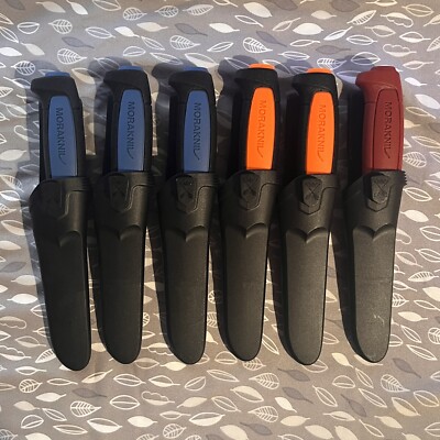 Morakniv Lot - 6 Knives - Pro (S) Blue, Basic 511 (C) Red, Basic 546 (S) Orange