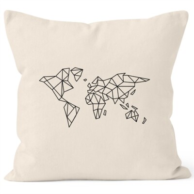 Kissenbezug Weltkarte World Map Low Polygon Autiga 
