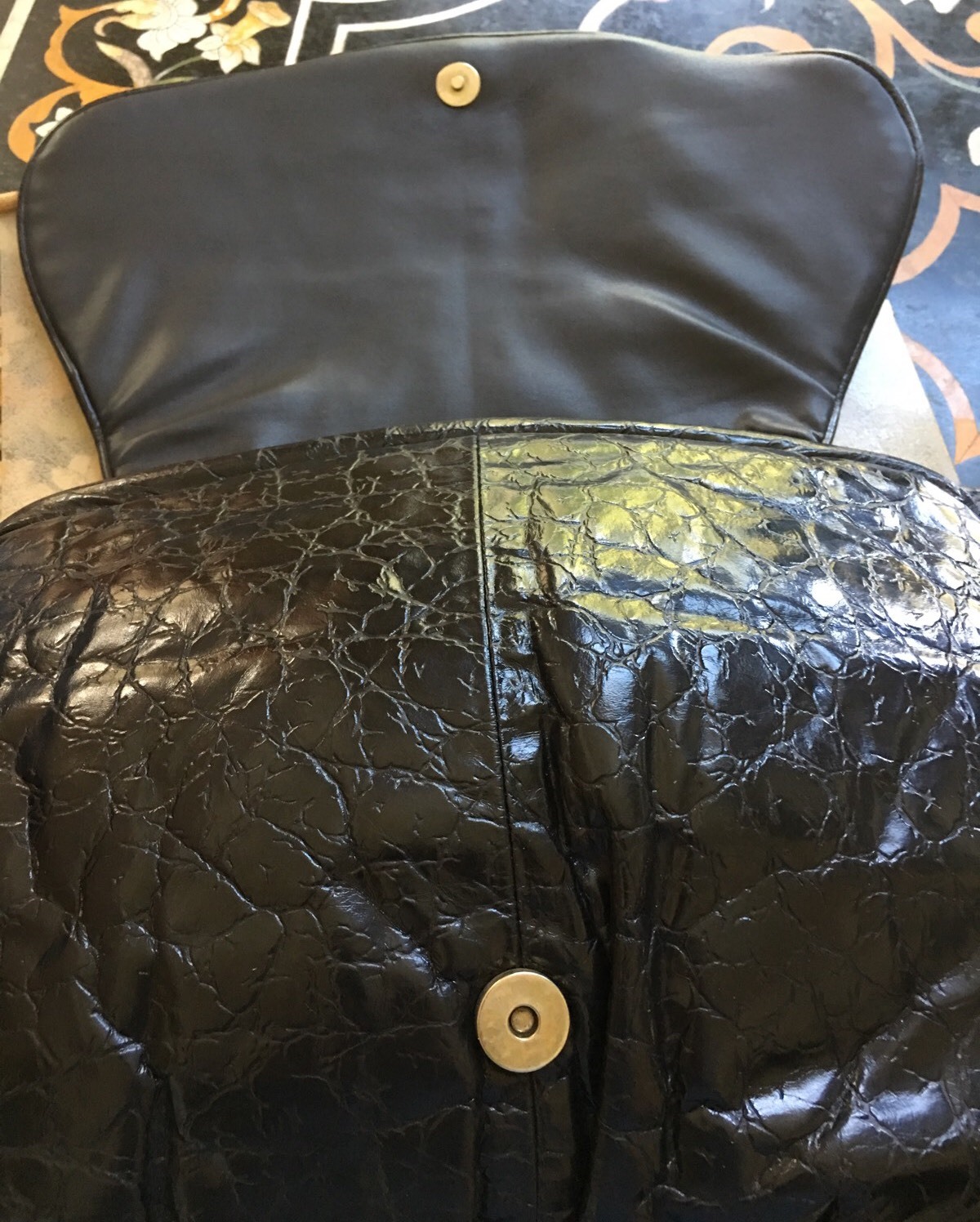 REEM Multi Color Patchwork Ostrich Leather Should… - image 12