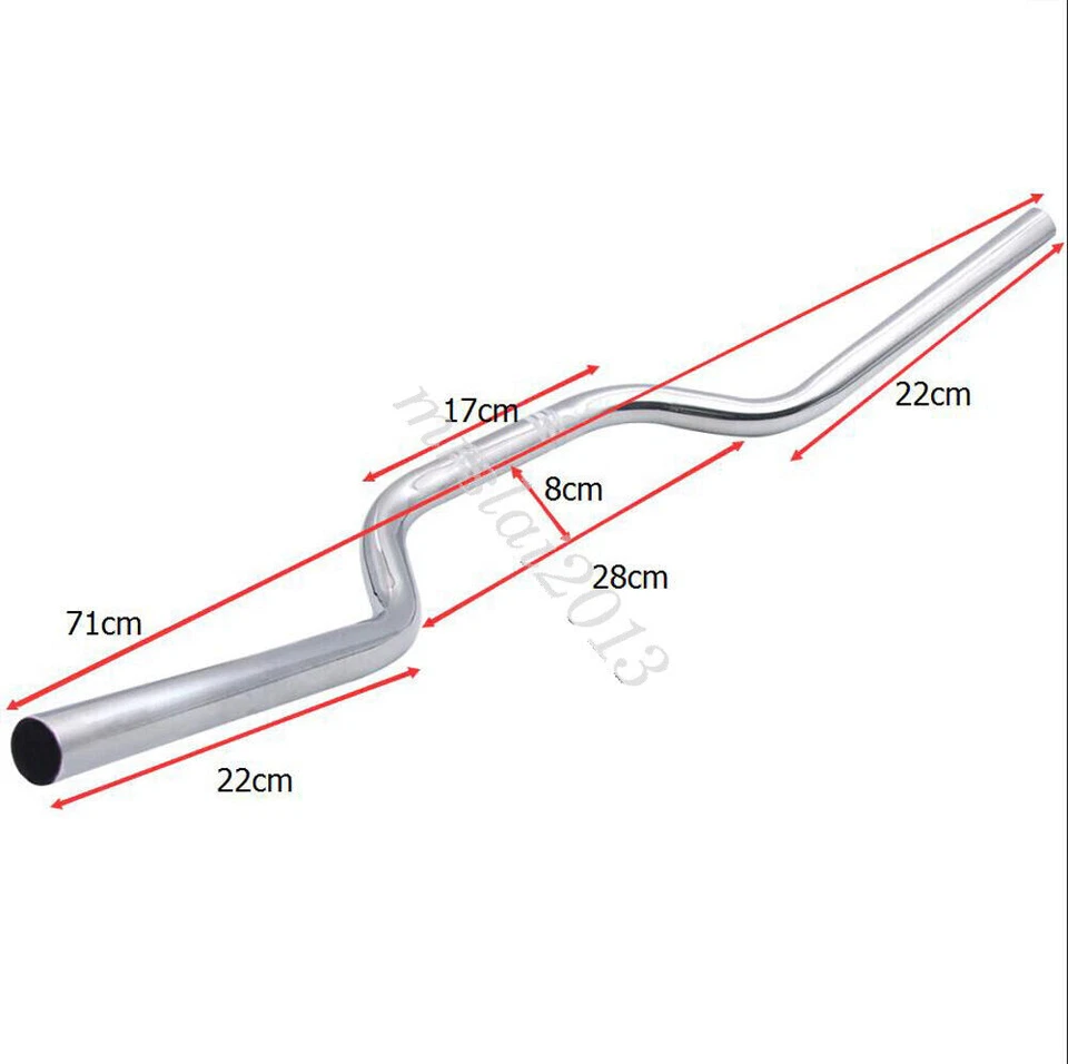Universal 1" Drag Z Bar Handlebar Motorcycle For Suzuki Chopper Bobber Custom - Image 2 of 4