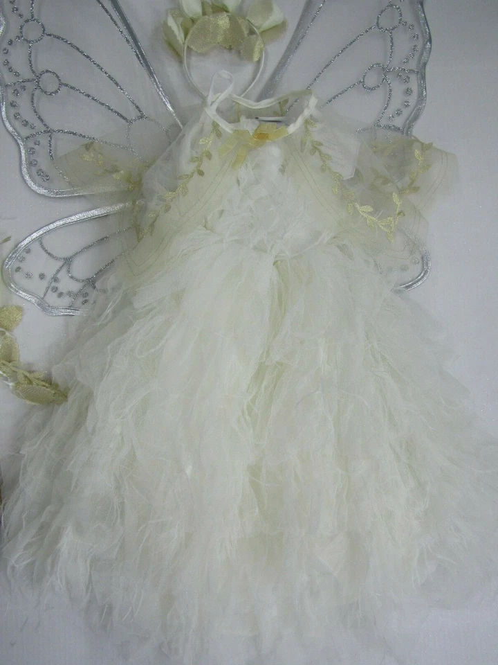 Disfraz de hada marfil Pottery Barn para niños Monique Lhuillier alas plateadas 4-6 años #144 Foto 2 de 4