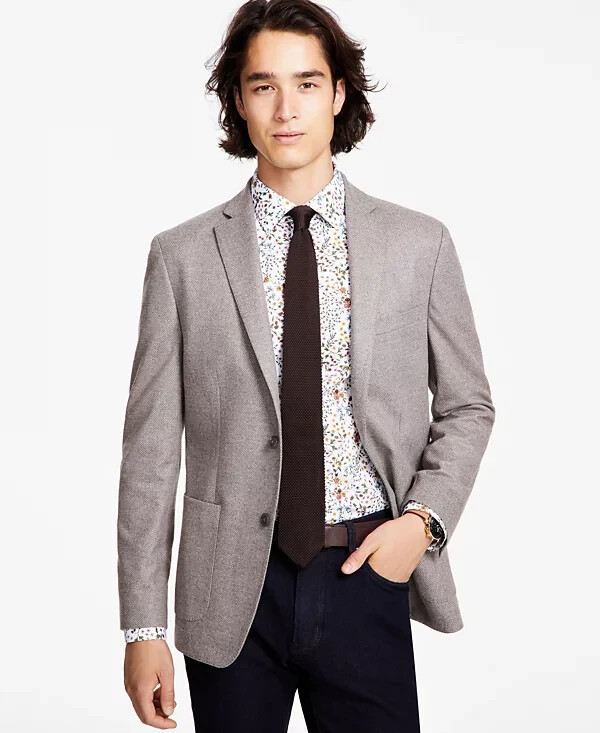 ⭐︎Z⭐︎ Bar III Men's Slim-Fit Knit Sport coats, TAN- 48 Regular | eBay
