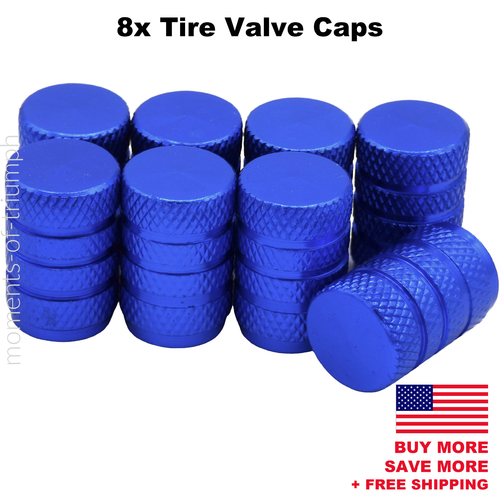 8x Universal Tire Valve Stem Caps For Car, Truck Standard Fitting (Blue