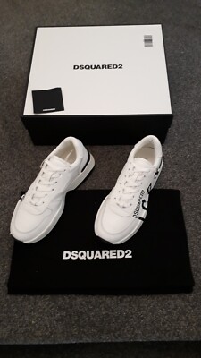 DSQUARED2 ICON PRINT LOW TOP WHITE SNEAKER EU 40