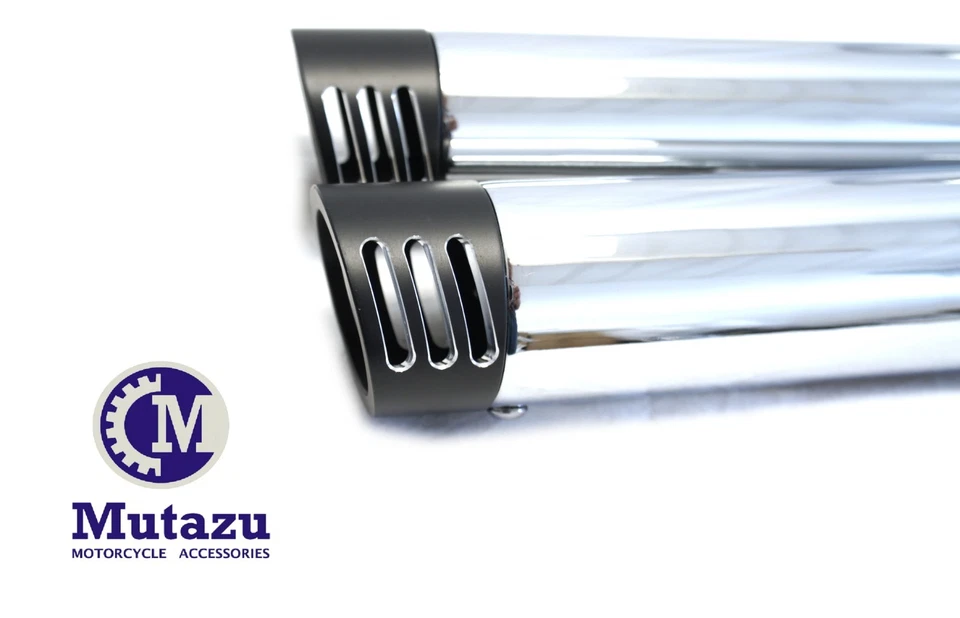 Silenciadores de escape dobles Mutazu cromados de 2,5" para Harley Sportster 14-UP Foto 3 de 4