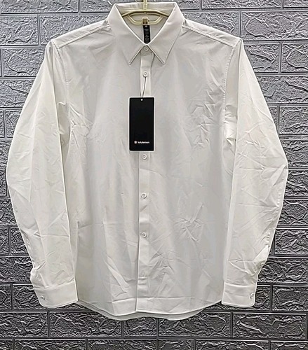 New Lululemon Dress Shirt Slim Fit Long Sleeve Button Up Shirt White Size Large