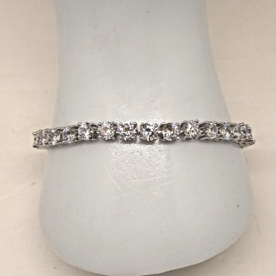 Pulsera Tenis Circonita Transparente Tono Plata 7.5" Foto 2 de 4