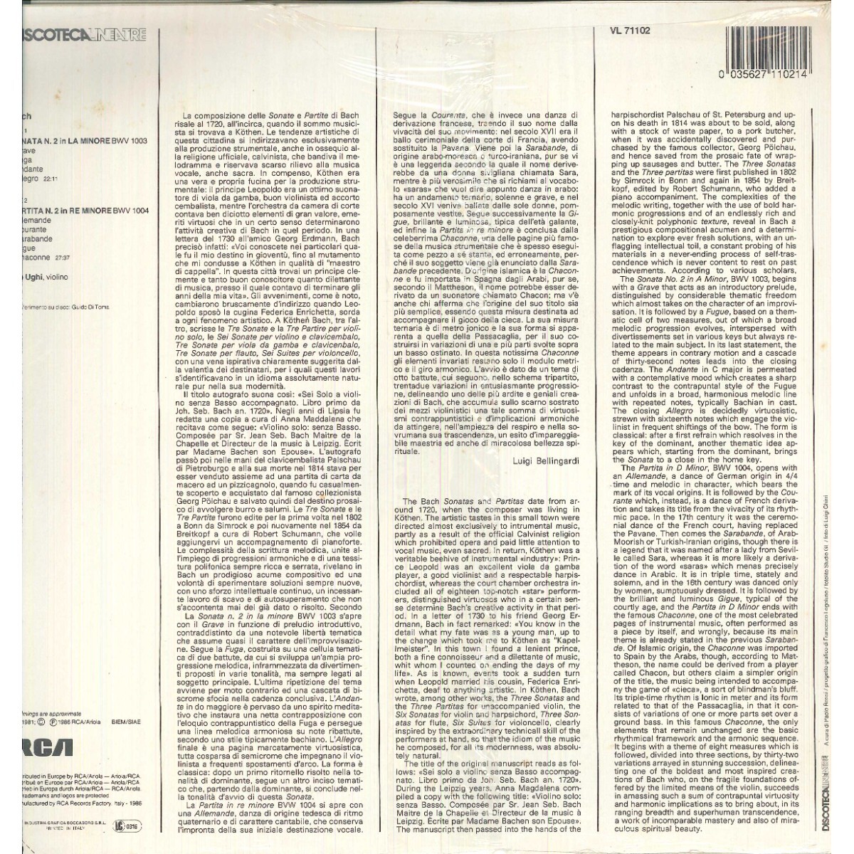 J・S・バッハ　 Toccata & Fuge LP Johann Sebastian Bach, Karl Richter – Toccata And Fugue D