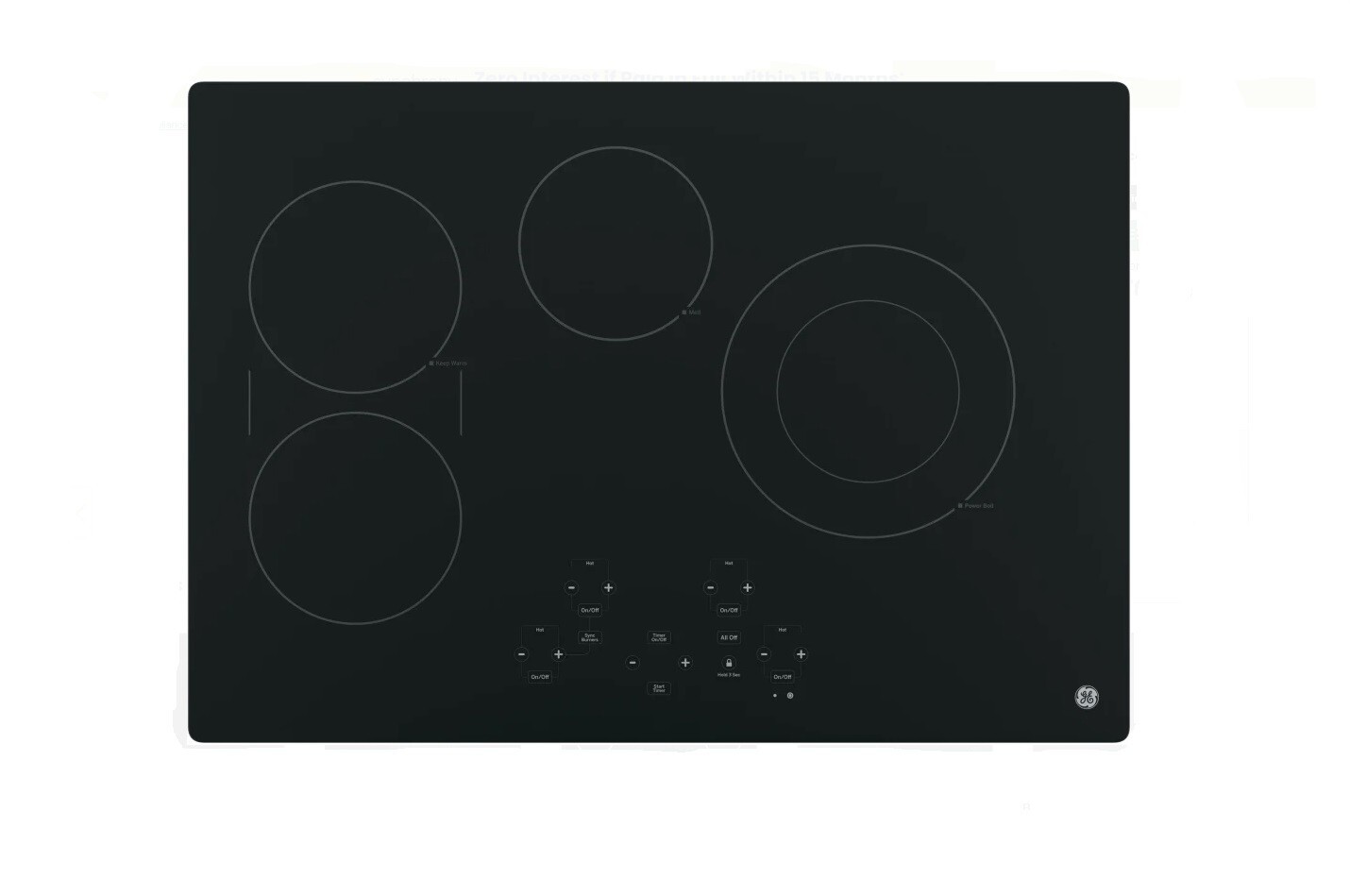 GE JP5030DJBB 30 Inch Electric Cooktop with 4 Radiant Elements eBay