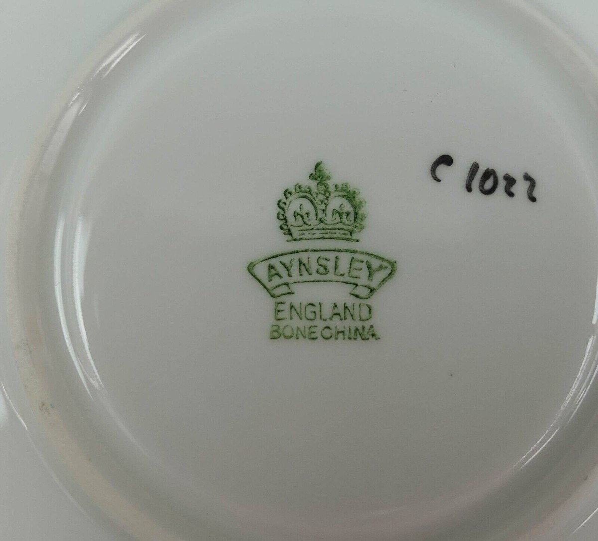 Aynsley England Cabbage Rose Turquoise Blue Gold Fleur De